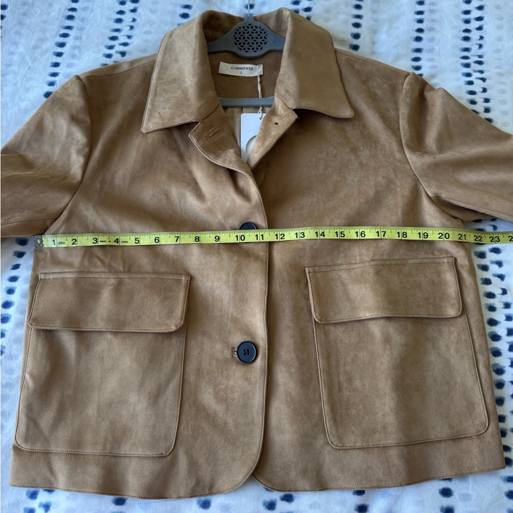 Commense Suede Effect Soft Button Lapel Jacket - … - image 7